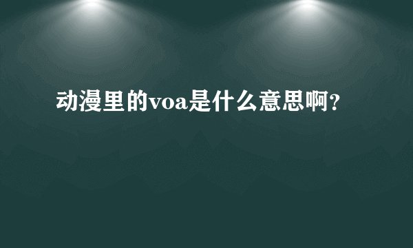动漫里的voa是什么意思啊？