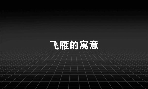 飞雁的寓意