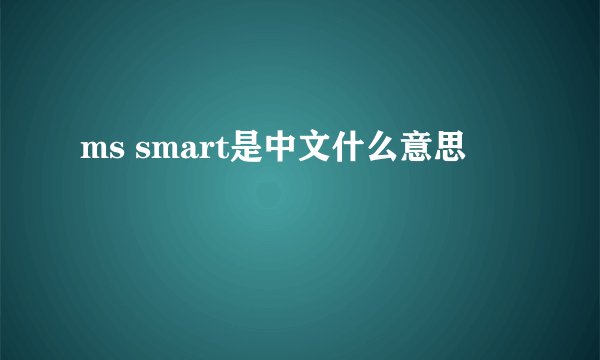ms smart是中文什么意思