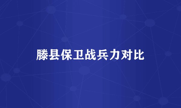 滕县保卫战兵力对比