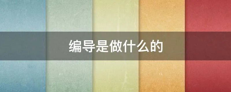 编导是做什么的