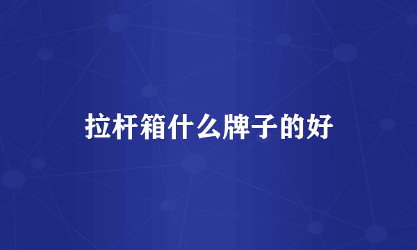 拉杆箱什么牌子的好