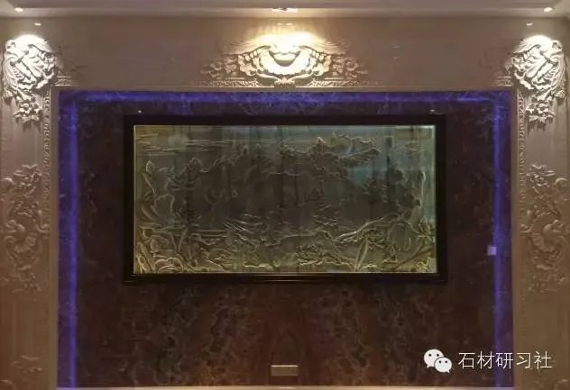 绝美玉石浮雕背景墙安装现场图集