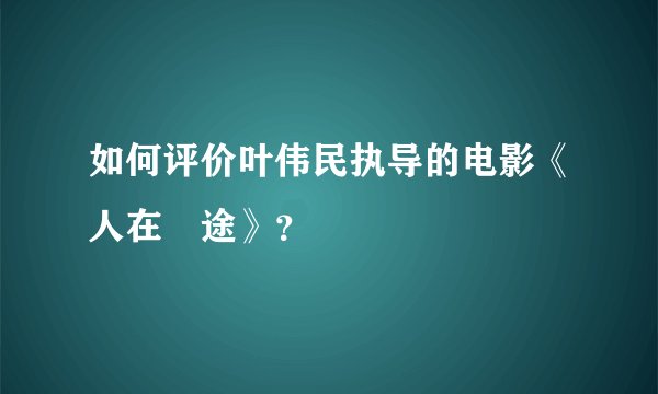 如何评价叶伟民执导的电影《人在囧途》？