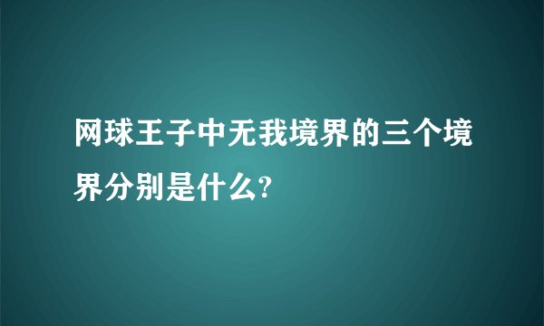 网球王子中无我境界的三个境界分别是什么?