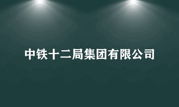 中铁十二局集团有限公司