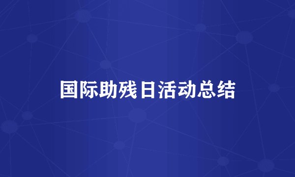 国际助残日活动总结