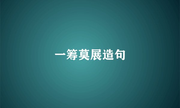一筹莫展造句