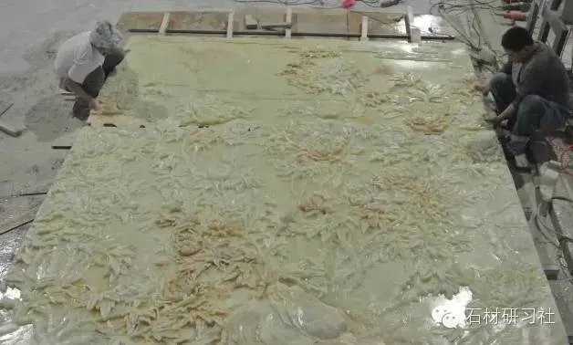 绝美玉石浮雕背景墙安装现场图集