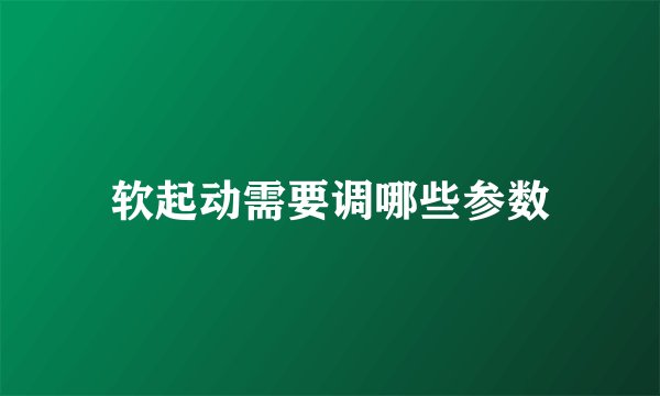 软起动需要调哪些参数