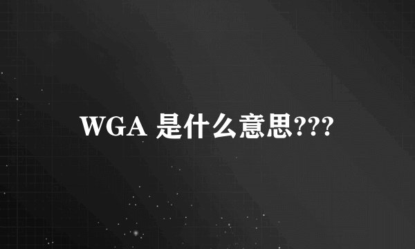 WGA 是什么意思???