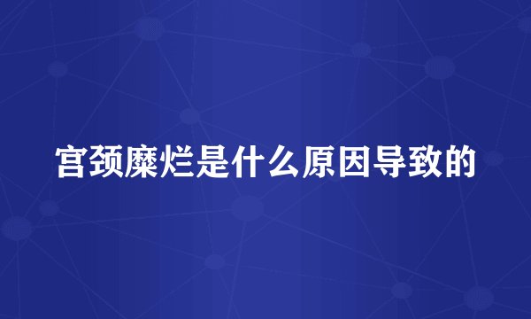 宫颈糜烂是什么原因导致的