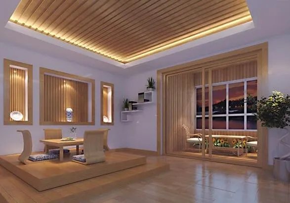 生态木吊顶效果图  五款永不过时的生态木吊顶