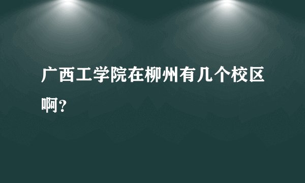 广西工学院在柳州有几个校区啊？