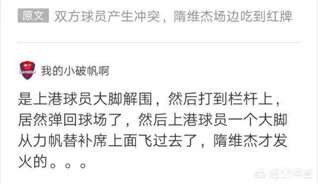 中超第19轮，重庆斯威队替补门将隋维杰被主裁判出示红牌，如何评价此事？