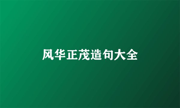 风华正茂造句大全