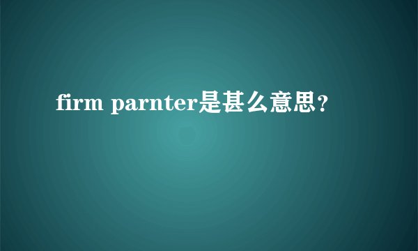 firm parnter是甚么意思？