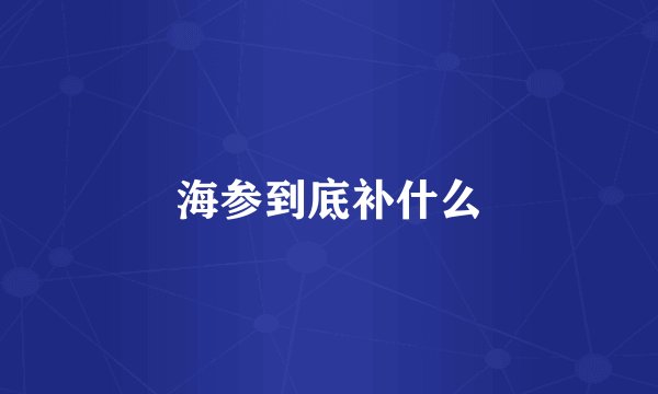 海参到底补什么