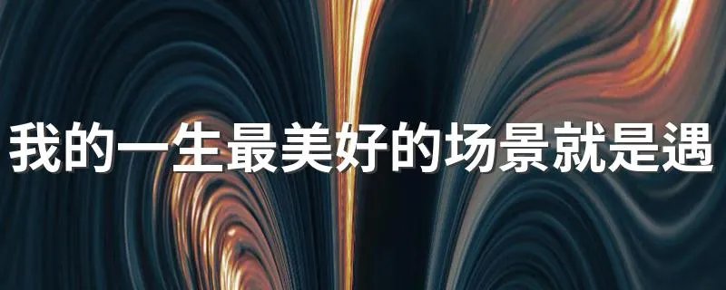 我的一生最美好的场景就是遇见你这是什么歌的歌词 你有听过吗