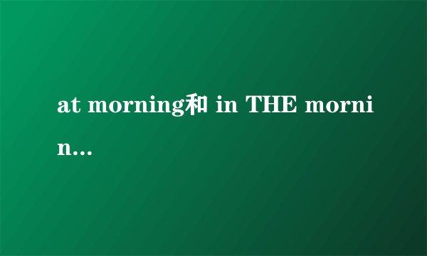 at morning和 in THE morning 有什么区别