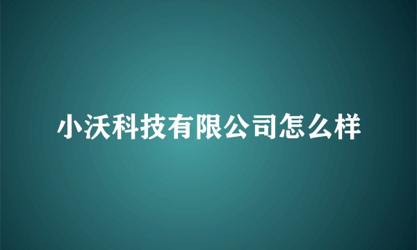 小沃科技有限公司怎么样