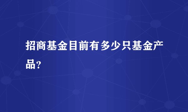招商基金目前有多少只基金产品？